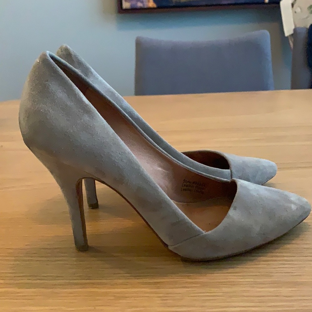 Madewell Gray Suede Heels